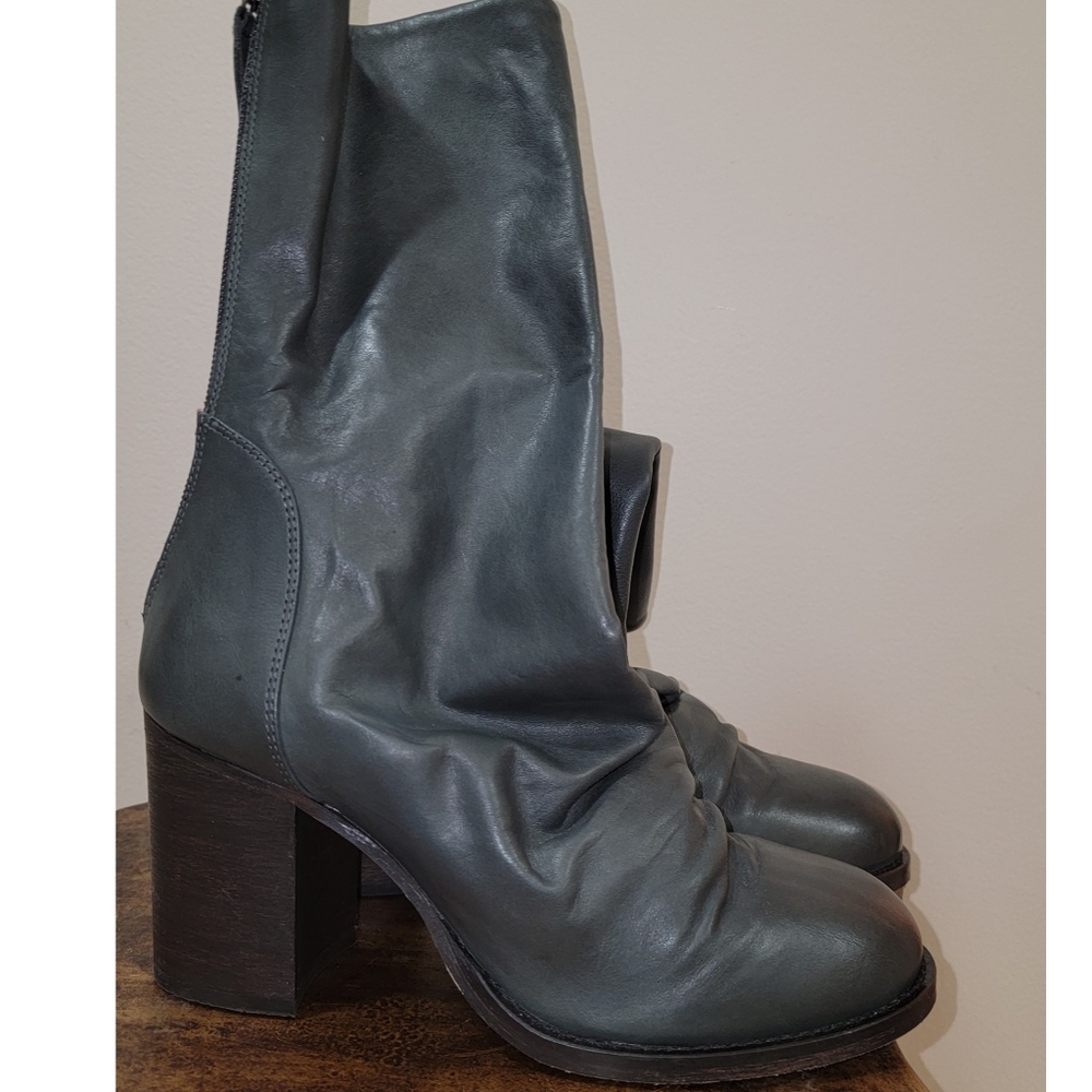 Free People × Elle Block Heel Boots Dark Gray - Picture 10 of 15